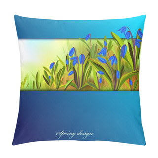Personality  Hand Drawn Squill Blue Flowers. Pillow Covers