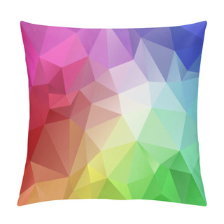 Personality  Vector Abstract Irregular Polygonal Background - Triangle Low Poly Pattern - Full Color Spectrum Rainbow Pillow Covers