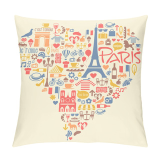 Personality  Paris France Icons Landmarks And Attractions Pillow Covers