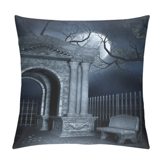 Personality  Mausoleum With A Bench Pillow Covers