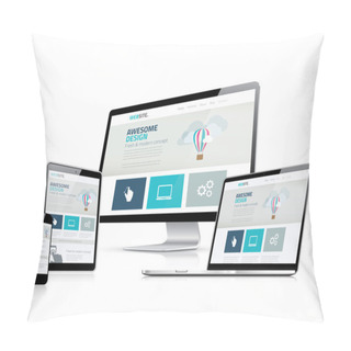 Personality  Awesome Responsive Web Design Development Side Vector Displays Pillow Covers