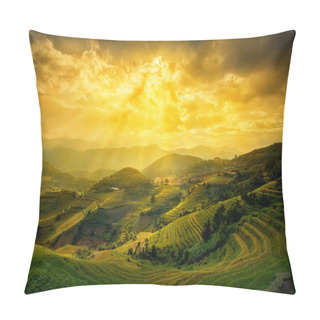Personality  Rice Fields On Terraced In Sunset At Mu Chang Chai, Yen Bai, Vie Pillow Covers