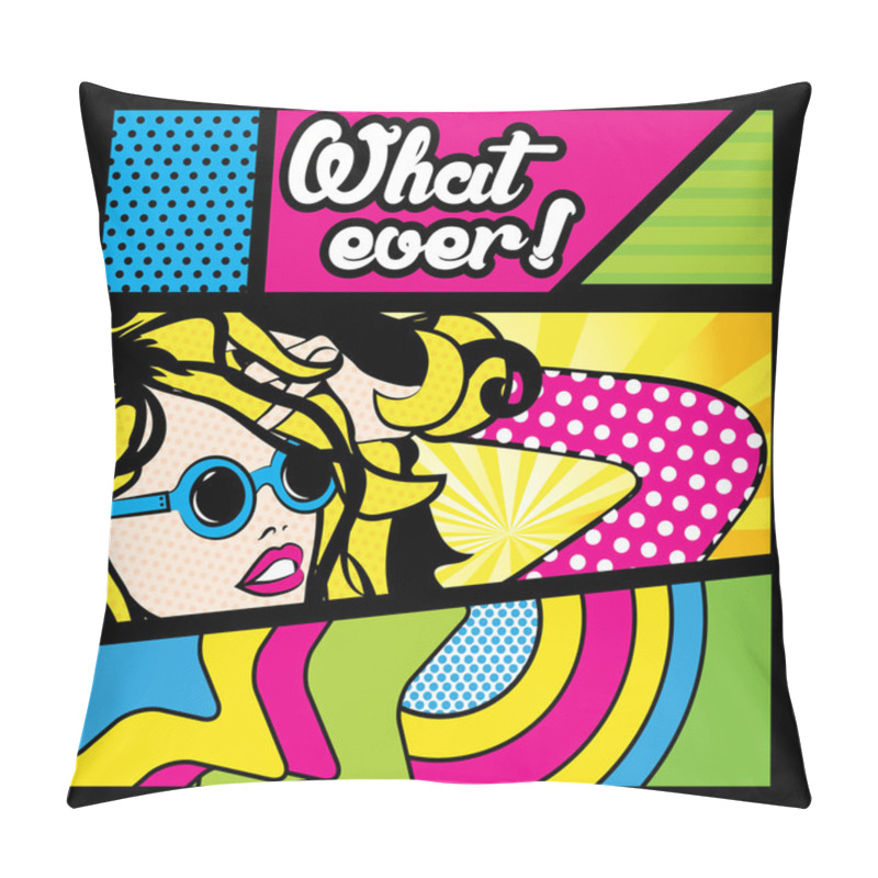 Personality  Pop Art Woman WHATEVER! Sign. Pillow Covers