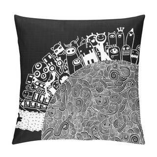 Personality  Monsters Population Of Our World Pillow Covers