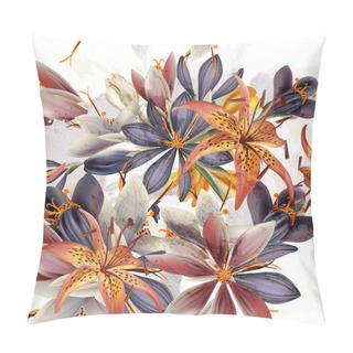 Personality  Fashion Art Pattern With Crocus Flowers In Grunge Style Pillow Covers