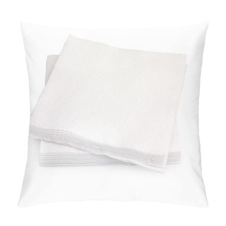 Personality  Heap Of White Paper Napkins Isolated On White Background, Close- Pillow Covers