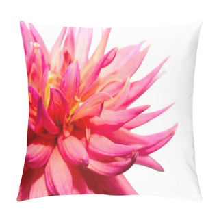 Personality  Pink Dahlai On White Pillow Covers