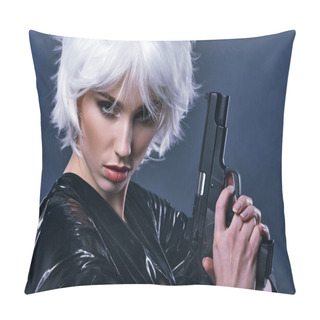 Personality  Special Tactics Sexy Woman Holding Up Her Weapon Pillow Covers