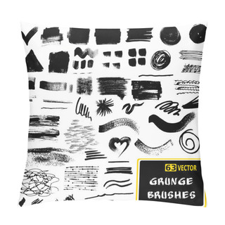 Personality  Vector Set Of Grunge Brush Strokes.  Monochrome Pillow Covers