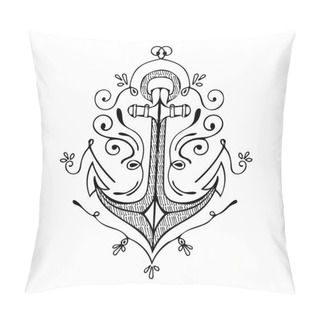 Personality  Vintage Hand Drawn Flourish Anchor Illustration Pillow Covers