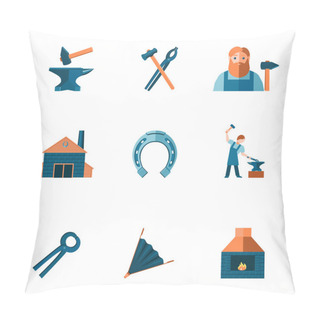 Personality  Blacksmith Icon Set Pillow Covers