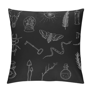 Personality  Seamless Patter Of Occult Elements. Vector Background. Pillow Covers