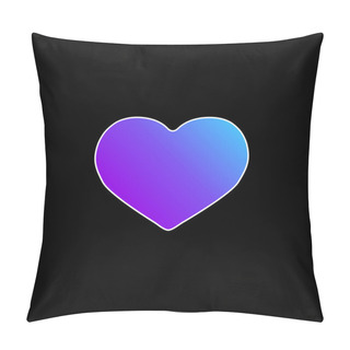 Personality  Big Black Heart Blue Gradient Vector Icon Pillow Covers