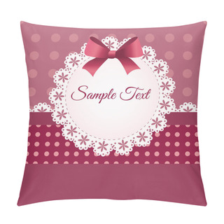 Personality  Vintage Card Design For Greeting Card With A Bow Pillow Covers