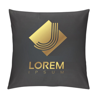 Personality  Golden Striped Letter J Pillow Covers