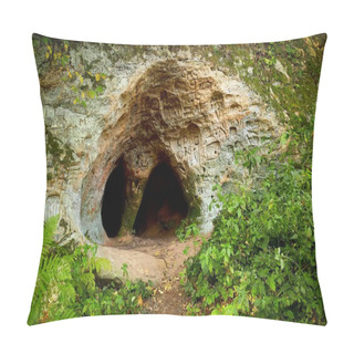 Personality  Old Cave In Gauja National Park, Latvia Pillow Covers