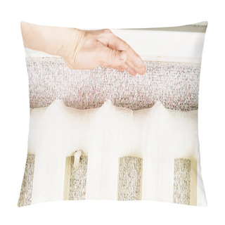 Personality  Warming Hands Near The Iron Radiator Pillow Covers