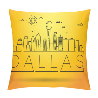 Personality  Dallas City Skyline With Typographic Design Pillow Covers