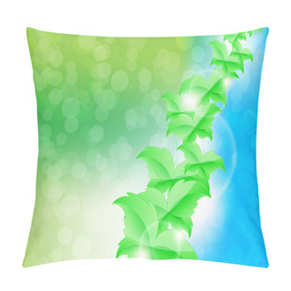 Personality  Green Leaf Butterflies Background Pillow Covers