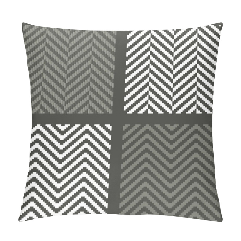 Personality  4 seamless swatches with lambdoidal herringbone patterns pillow covers