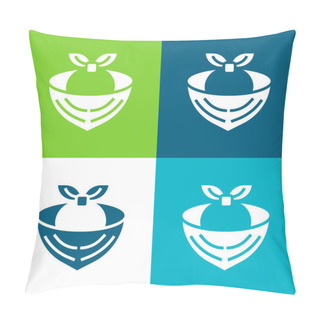 Personality  Bandana Flat Four Color Minimal Icon Set Pillow Covers