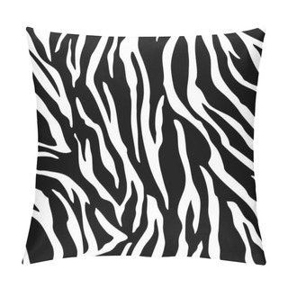 Personality  Full Seamless Wallpaper For Zebra And Tiger Stripes Animal Skin Pattern. Black And White Design For Textile Fabric Printing. Fashionable And Home Design Fit. Pillow Covers