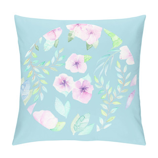 Personality  Floral Watercolor Circle Pillow Covers