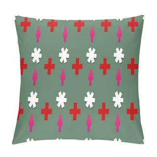 Personality  Colored Background With Different Accessories Pillow Covers