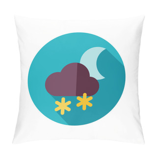 Personality  Cloud Snow Moon Flat Icon. Meteorology. Weather  Pillow Covers