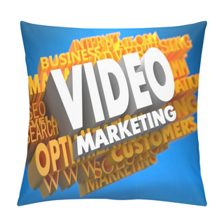 Personality  Video Marketing. Wordcloud Concept. Pillow Covers