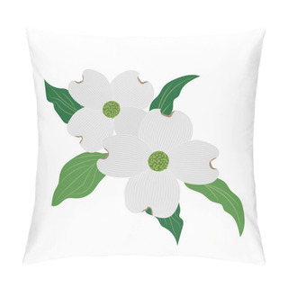 Personality  Nature Flower White Dogwood Cornus Florida, Vector Botanic Garden Floral Leaf Plant. Pillow Covers