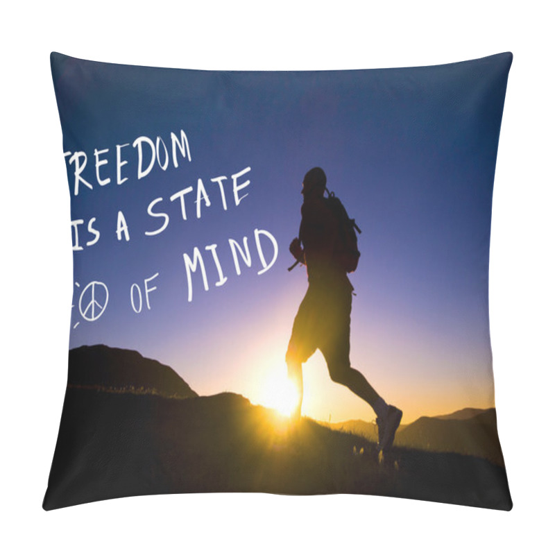 Personality  Man jogging in Mountains pillow covers