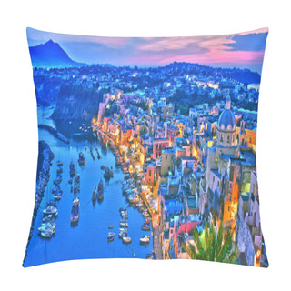 Personality  Panoramic View Of Procida Island, A Comune Of The Metropolitan City Of Naples, Campania, Italy. Pillow Covers