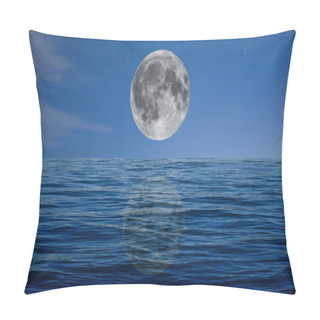 Personality  Full Moon At Night Over The Sea Pillow Covers