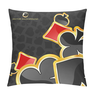 Personality  Abstract Background With Card Suits. Pillow Covers