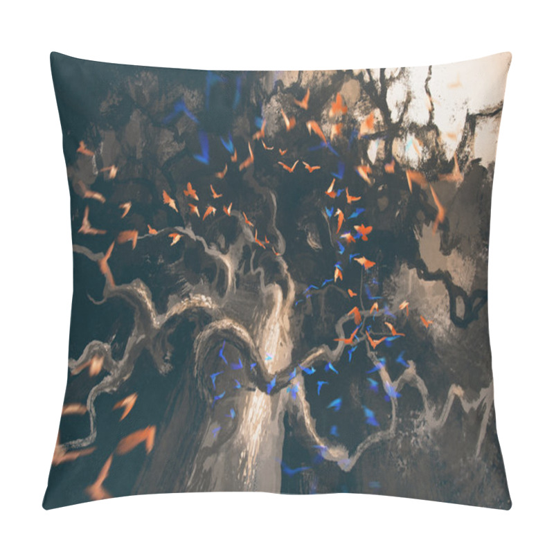 Personality  flock of birds flying pillow covers