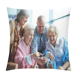 Personality  Modern Seniors With Smartphone Pillow Covers