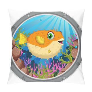 Personality  Cute Blow Fish Cartoon Pillow Covers