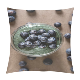 Personality  Fresh Juicy Bluesberries Spirulina Smoothies In The Glass. Simpl Pillow Covers