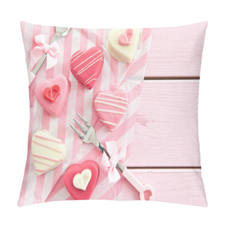 Personality  Pink Petit Fours In Heart Shape Pillow Covers