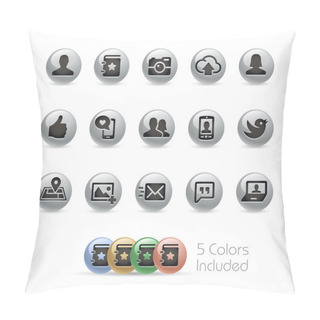 Personality  Social Communications Icons -- Metal Round Series Pillow Covers