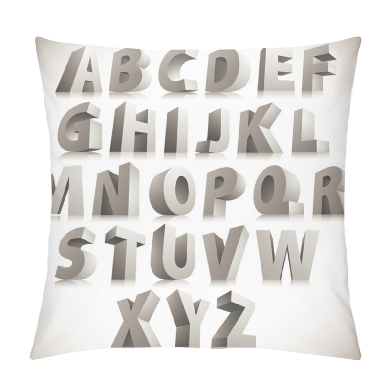 Personality  3D font, big white letters standing, vector eps 8. pillow covers