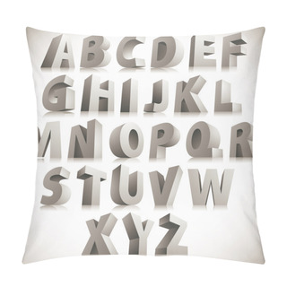 Personality  3D Font, Big White Letters Standing, Vector Eps 8. Pillow Covers