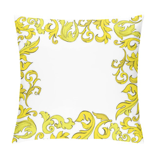 Personality  Vector Golden Monogram Floral Ornament. Black And White Engraved Ink Art. Frame Border Ornament Square. Pillow Covers