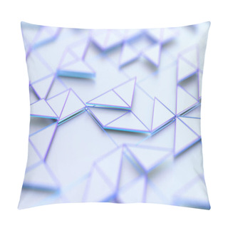 Personality  Abstract 3d Rendering Of Geometric Surface. Composition With Triangles. Futuristic Modern Background Design For Poster, Cover, Branding, Banner, Placard. Pillow Covers