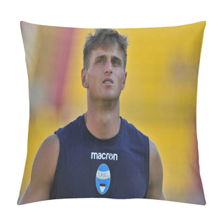 Personality  Lorenzo Colombo Spal Player, During The Italian Cup Match Rta Benevento Vs Spal Final Result 2-1, Match Played At The Ciro Vigorito Stadium In Benevento. Pillow Covers
