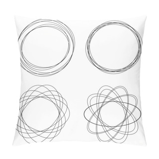 Personality  Random Circles, Circular Rings Geometric Design Element Pillow Covers