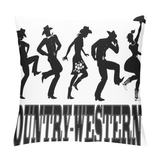 Personality  Country-western Dance Silhouette Banner Pillow Covers