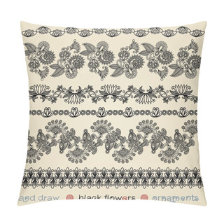 Personality  Black Flowers Ornaments Pillow Covers