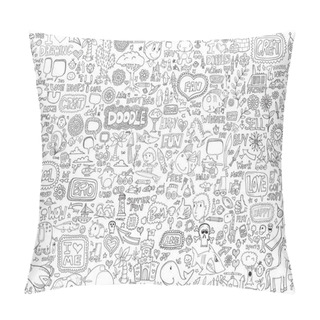 Personality  Doodle Sketch Animals People Flowers Set Pillow Covers